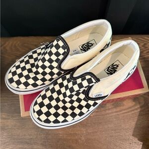 Vans Kids Black and White Checkered Slip-On Sneakers